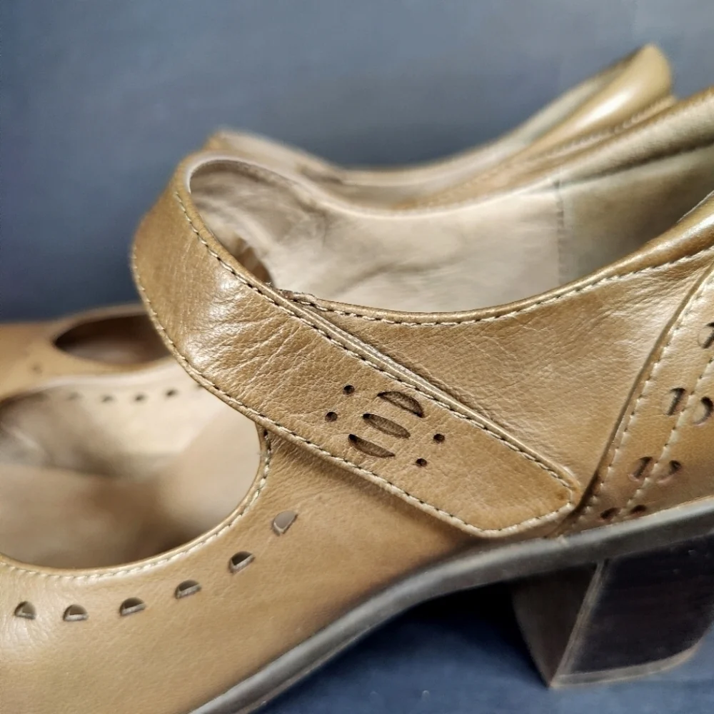 ABEO B.I.O. System Penny Walnut Mary Jane Leather Heels Women's Shoes Size 9M